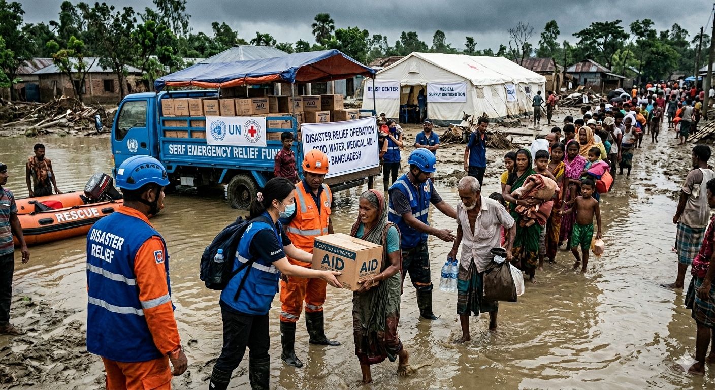 SERF emergency relief distribution in a flooded community
